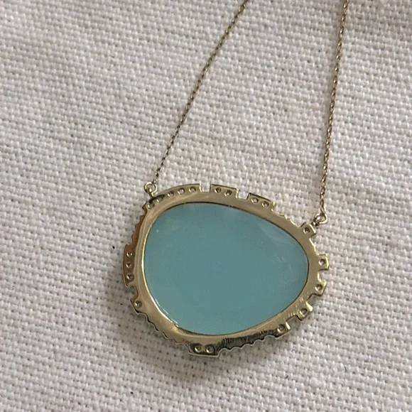 Anthropologie Serefina Blue Gold Crystal Rebirth Necklace - Picture 4 of 6